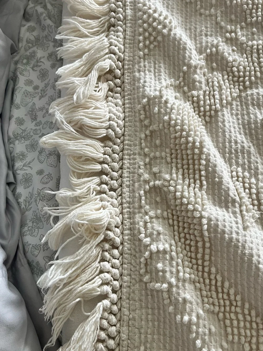 Morgan-Jones Minuet Cotton Chenille Twin/Full Bedspread Size 70” x 105” in Ivory
